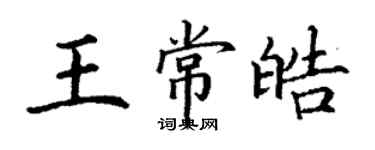 丁谦王常皓楷书个性签名怎么写