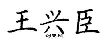 丁谦王兴臣楷书个性签名怎么写