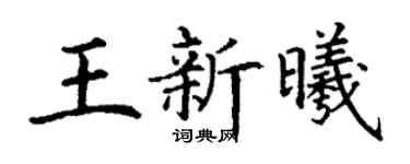 丁谦王新曦楷书个性签名怎么写