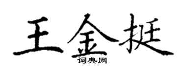 丁谦王金挺楷书个性签名怎么写