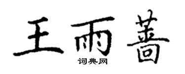 丁谦王雨蔷楷书个性签名怎么写