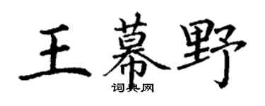 丁谦王幕野楷书个性签名怎么写