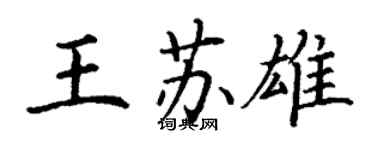 丁谦王苏雄楷书个性签名怎么写