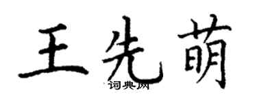 丁谦王先萌楷书个性签名怎么写