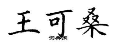 丁谦王可桑楷书个性签名怎么写