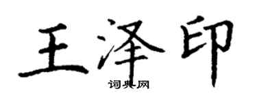 丁谦王泽印楷书个性签名怎么写