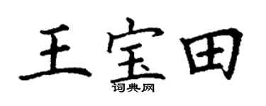 丁谦王宝田楷书个性签名怎么写