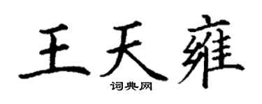 丁谦王天雍楷书个性签名怎么写