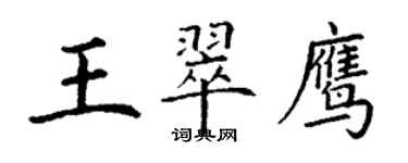 丁谦王翠鹰楷书个性签名怎么写