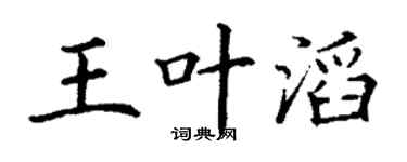 丁谦王叶滔楷书个性签名怎么写