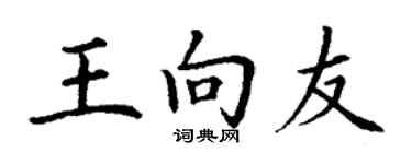 丁谦王向友楷书个性签名怎么写