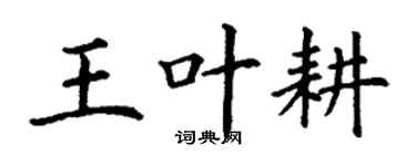 丁谦王叶耕楷书个性签名怎么写