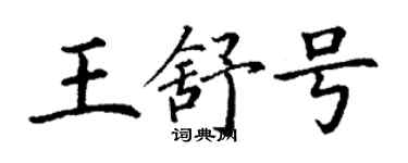 丁谦王舒号楷书个性签名怎么写