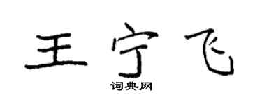 袁强王宁飞楷书个性签名怎么写