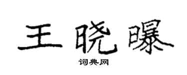 袁强王晓曝楷书个性签名怎么写