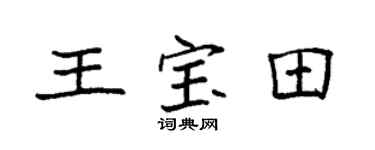袁强王宝田楷书个性签名怎么写