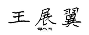 袁强王展翼楷书个性签名怎么写