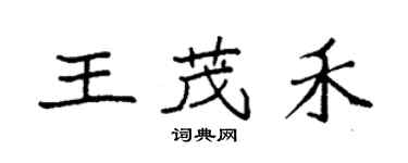 袁强王茂禾楷书个性签名怎么写