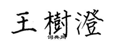 何伯昌王树澄楷书个性签名怎么写