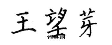 何伯昌王望芽楷书个性签名怎么写