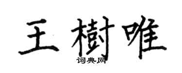 何伯昌王树唯楷书个性签名怎么写