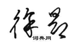 骆恒光徐昂草书个性签名怎么写