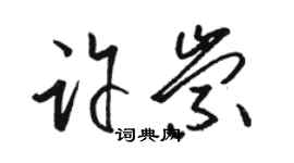 骆恒光许崇草书个性签名怎么写