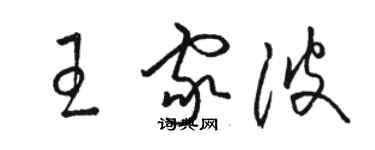 骆恒光王家波草书个性签名怎么写