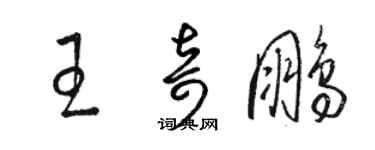 骆恒光王奇鹏草书个性签名怎么写