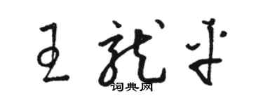 骆恒光王龙平草书个性签名怎么写