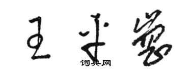 骆恒光王平岗草书个性签名怎么写