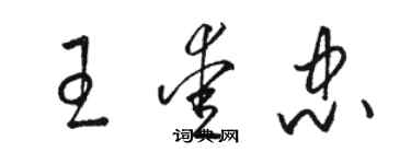 骆恒光王爱忠草书个性签名怎么写