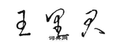 骆恒光王里君草书个性签名怎么写