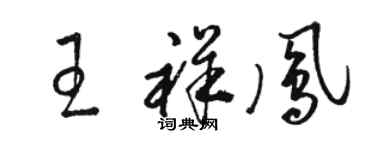 骆恒光王祥凤草书个性签名怎么写