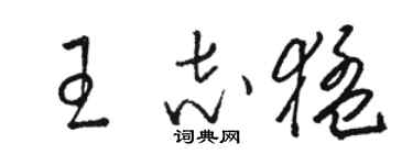 骆恒光王志猛草书个性签名怎么写