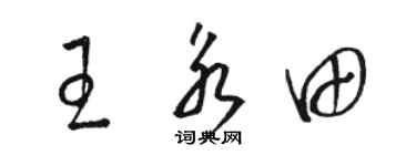 骆恒光王永田草书个性签名怎么写