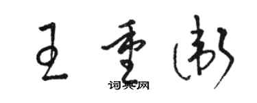 骆恒光王重卫草书个性签名怎么写