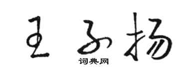 骆恒光王子扬草书个性签名怎么写