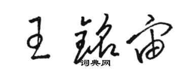 骆恒光王铭宙草书个性签名怎么写