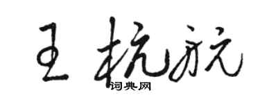 骆恒光王杭航草书个性签名怎么写