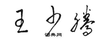 骆恒光王少腾草书个性签名怎么写