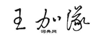 骆恒光王加队草书个性签名怎么写