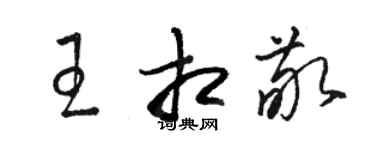 骆恒光王相敬草书个性签名怎么写