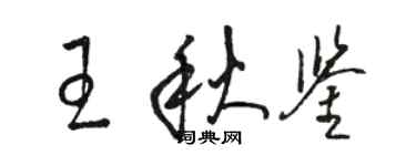 骆恒光王秋鉴草书个性签名怎么写