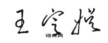 骆恒光王定娱草书个性签名怎么写