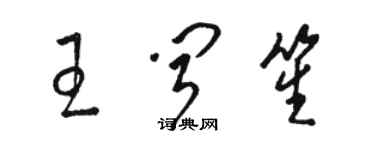 骆恒光王闻笙草书个性签名怎么写