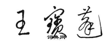 骆恒光王宝蓬草书个性签名怎么写