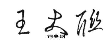 骆恒光王大联草书个性签名怎么写