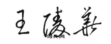 骆恒光王陵华草书个性签名怎么写