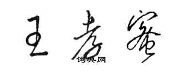 骆恒光王孝蜜草书个性签名怎么写